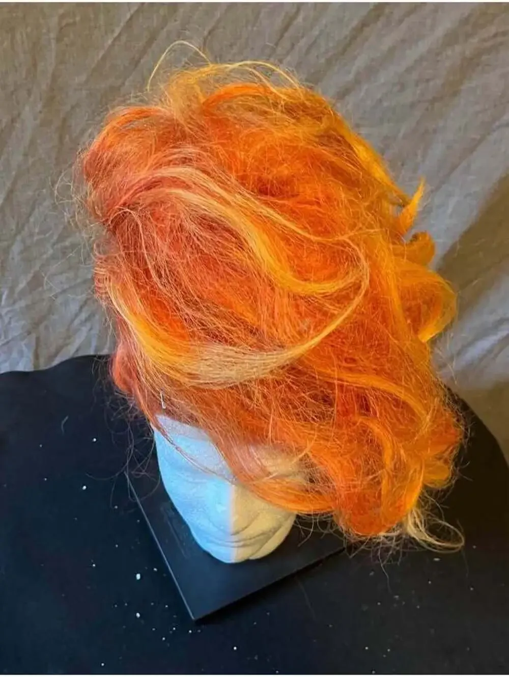 Stylized Orange and Red Lace Front Wig